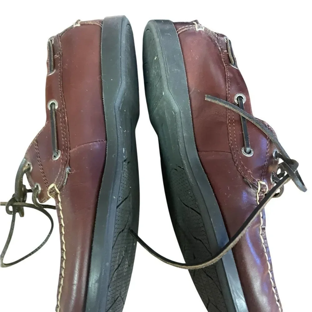 Dockers Classic Brown Leather Boat Shoes excellent condition size 11.5 medium